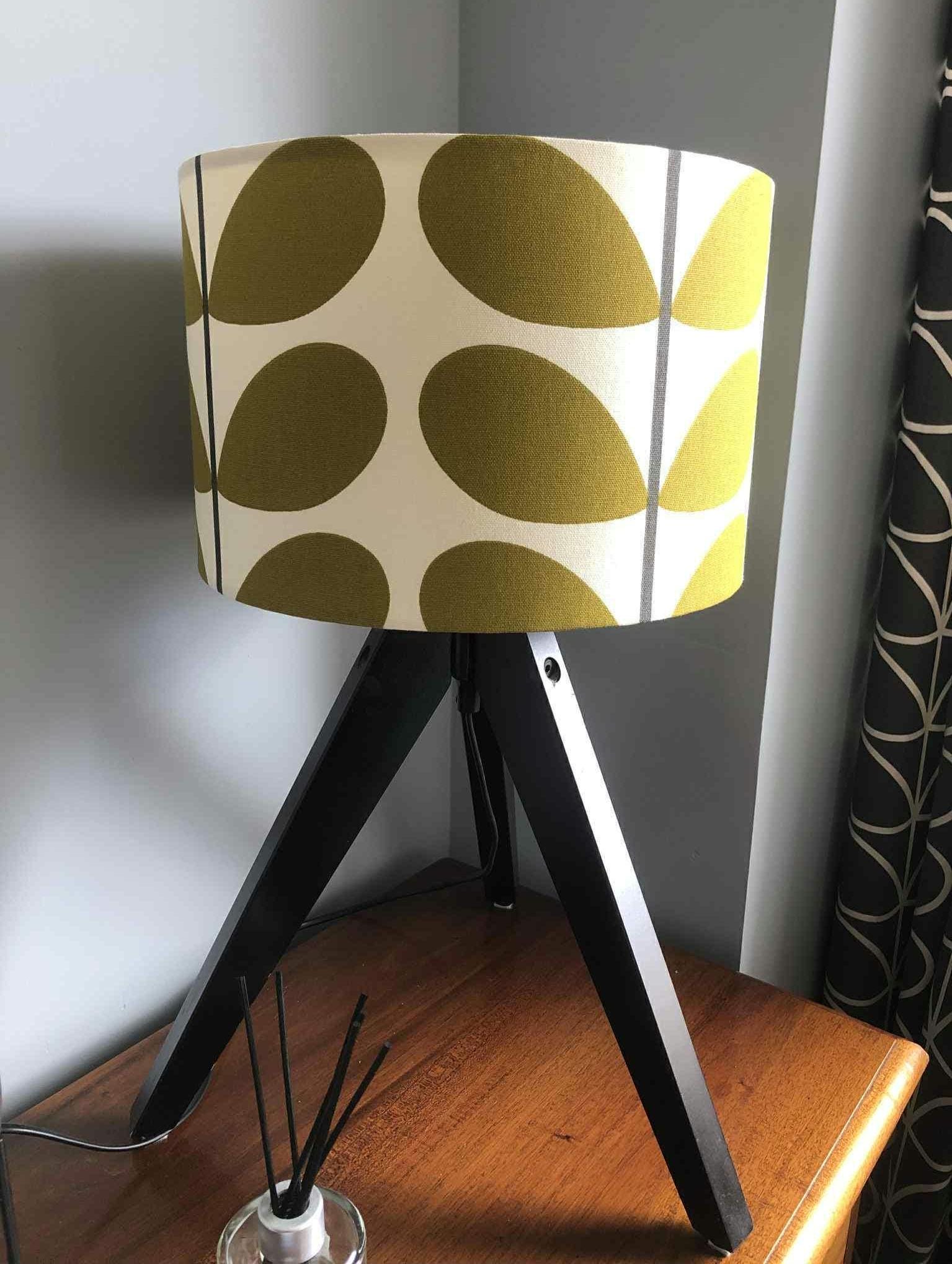 Orla Kiely Olive Green Giant Stem Drum Lampshade