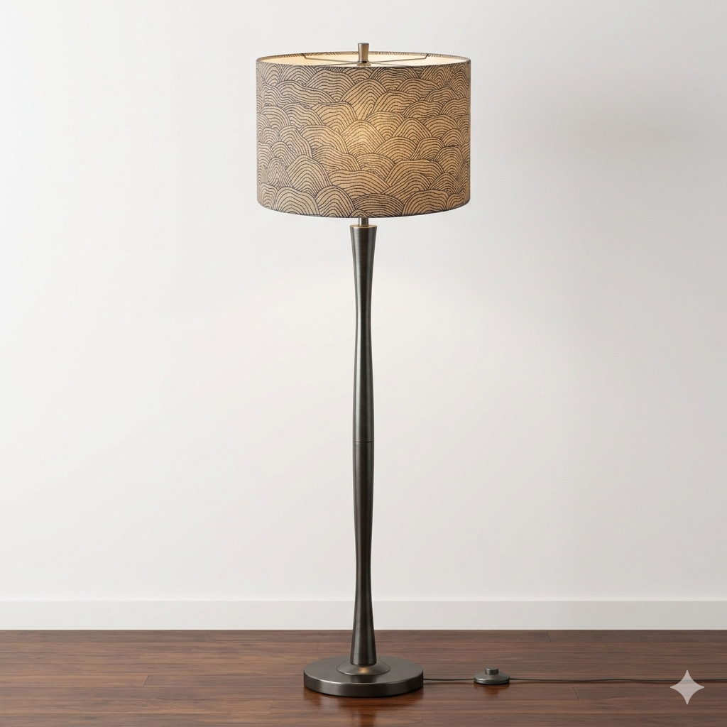 Handmade Wave Line Pattern Drum Lampshade