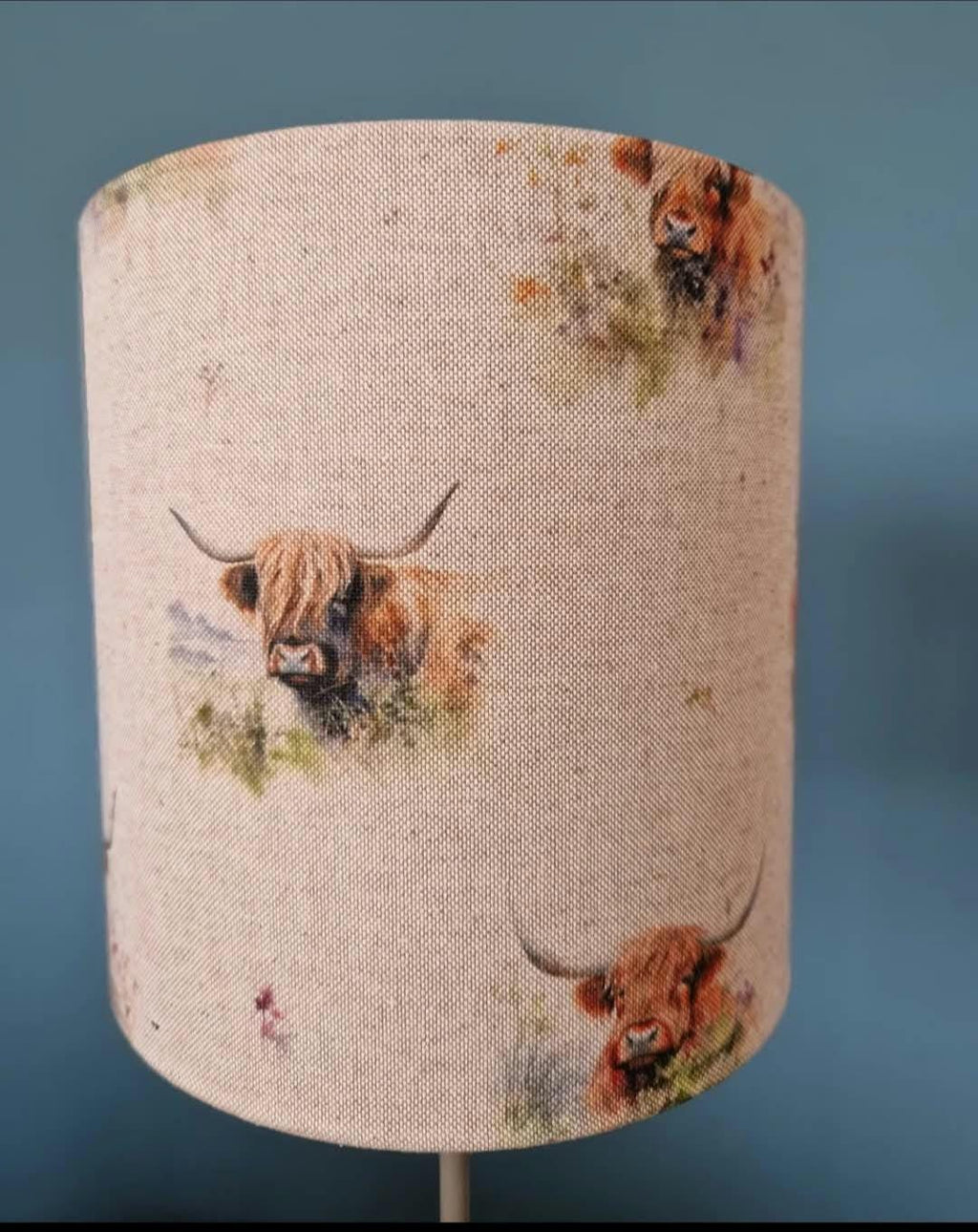 Handmade Highland Cow Linen Lampshade