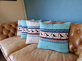 Handmade Orkney Puffin Cushion Cover: Scottish Lambswool