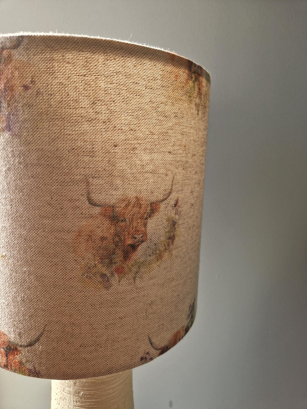 Handmade Highland Cow Linen Lampshade