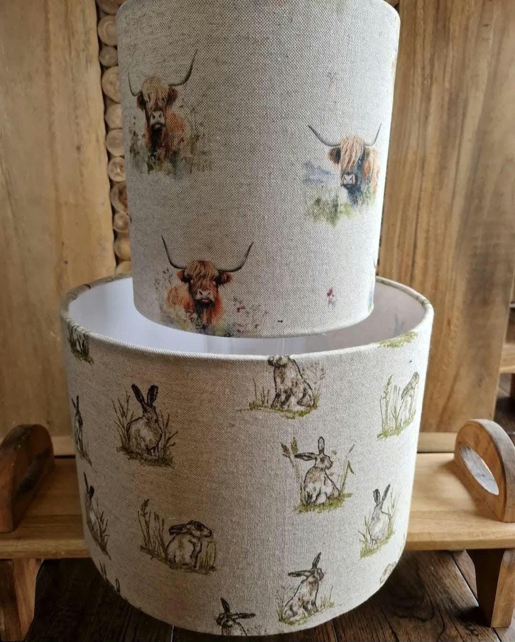 Handmade Highland Cow Linen Lampshade