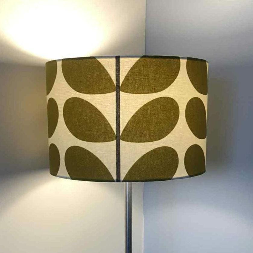 Orla Kiely Olive Green Giant Stem Drum Lampshade