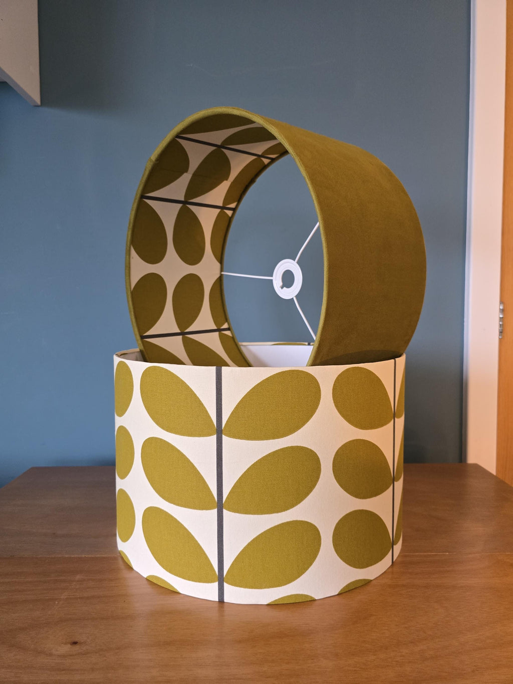 Orla Kiely Olive Green Giant Stem Drum Lampshade
