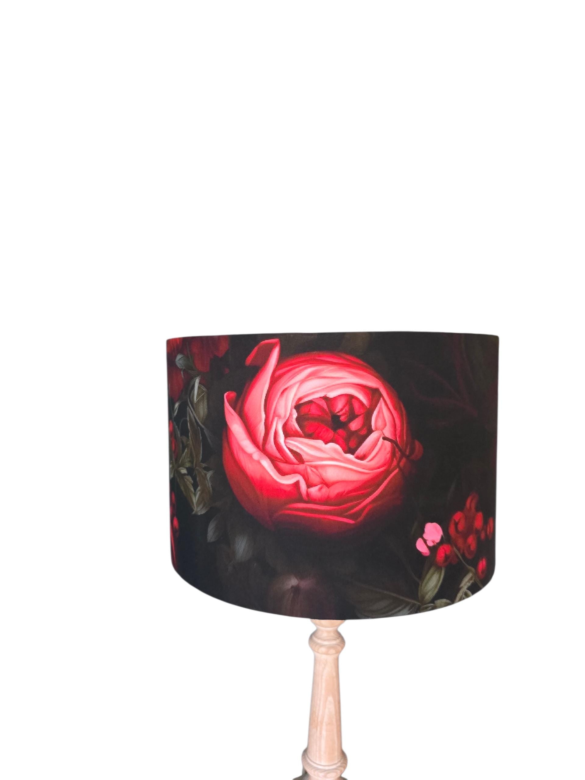 Handmade Life-like Floral Lampshade. Pink Peony Cosy lighting