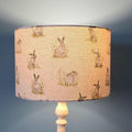 Handmade Hare Linen Drum Lampshade: Rustic Country Decor