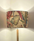 Handmade Linen Tropical Forest Lampshade: Cosy Floral Lighting in Teal Yellow Blue and Pinks