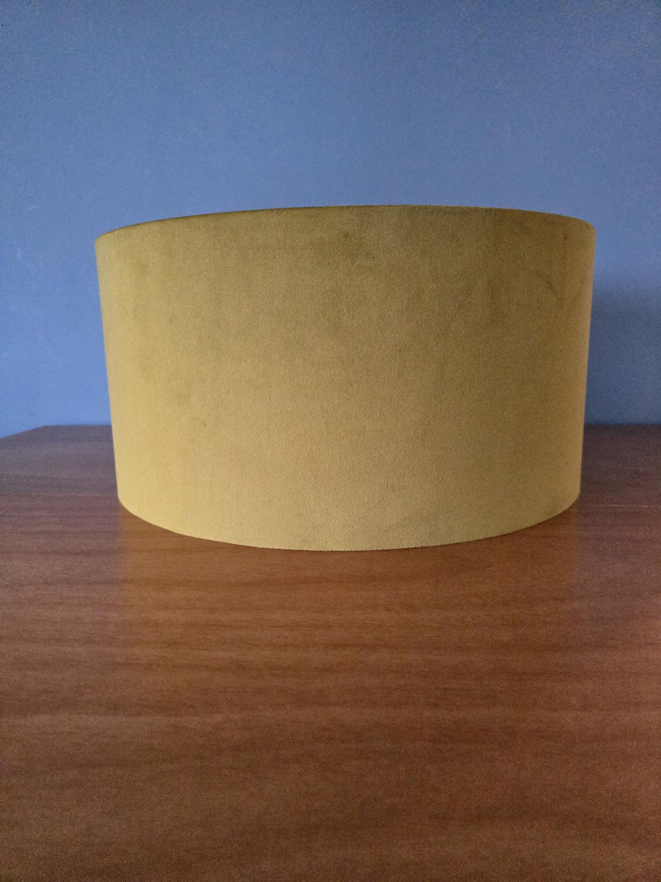 Double Sided Lampshade with Orla Keily Giant Stem in Olive Green Velvet and Cotton