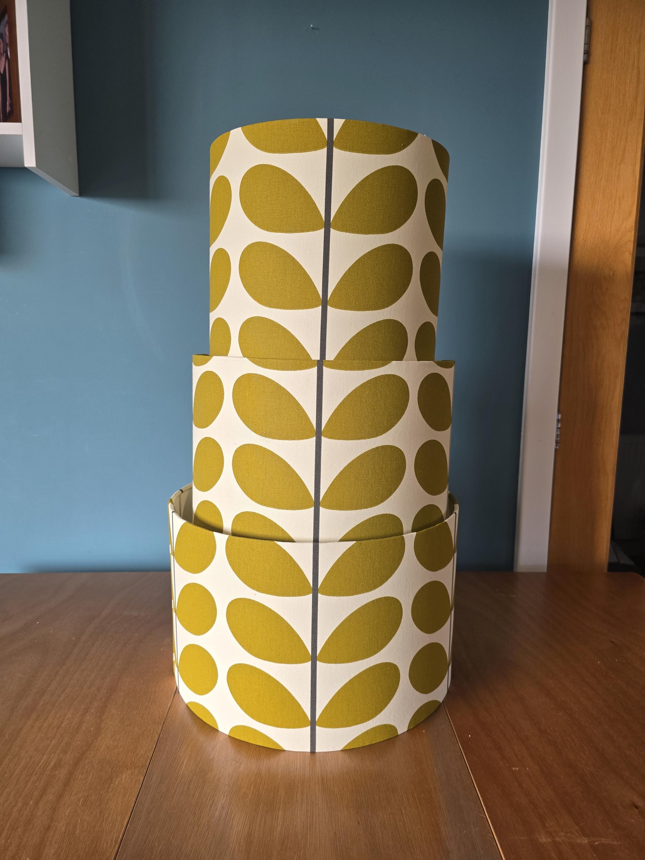 Orla Kiely Olive Green Giant Stem Drum Lampshade