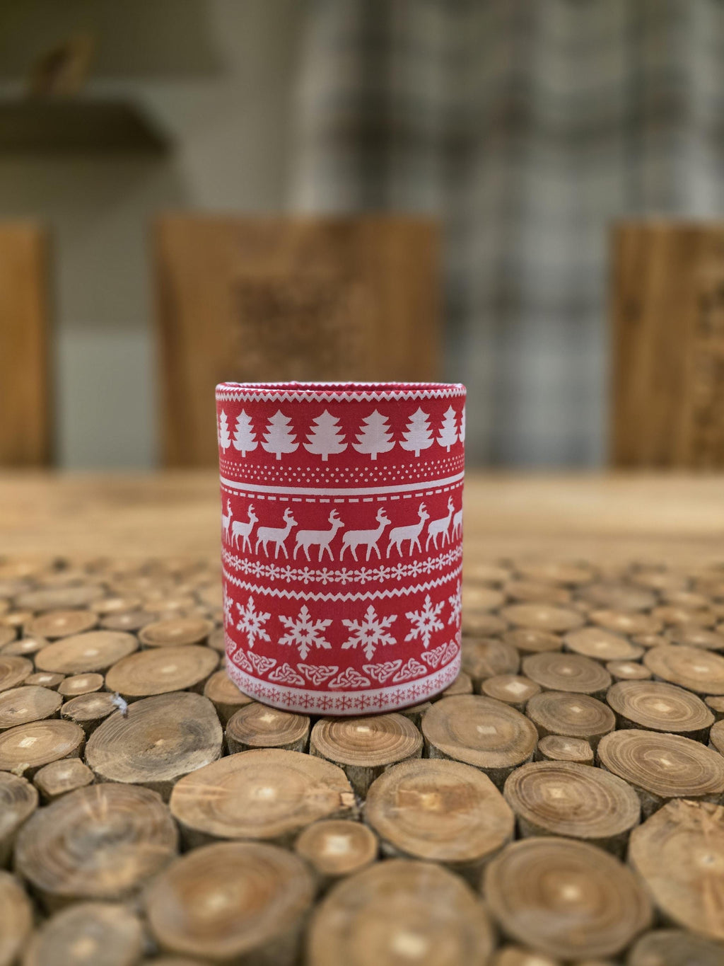 Christmas Lantern Tea Light Holder - Battery Operated Festive Decor - Reindeer Snowflake Christmas Tree Nordic Style Lantern