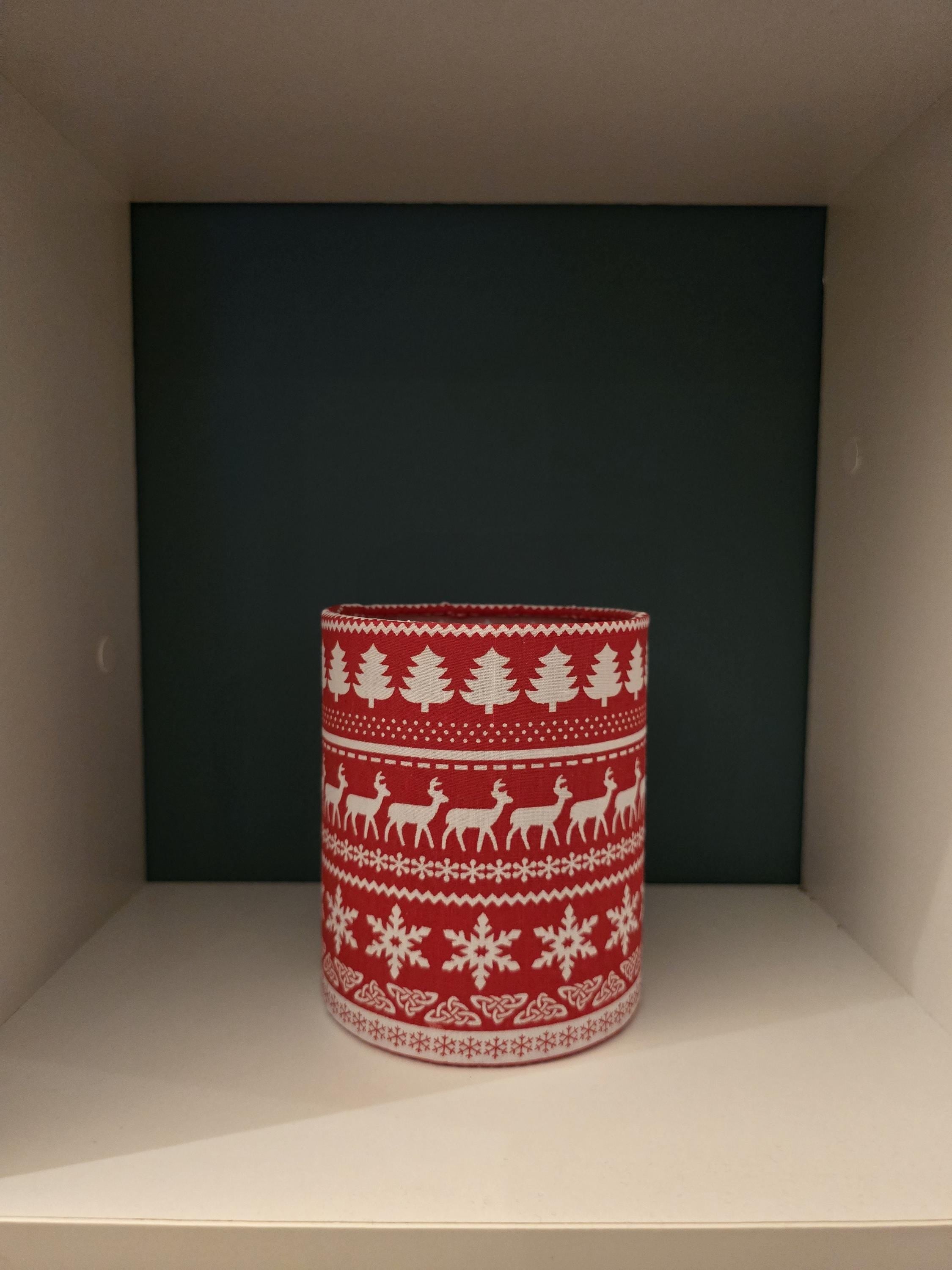 Christmas Lantern Tea Light Holder - Battery Operated Festive Decor - Reindeer Snowflake Christmas Tree Nordic Style Lantern