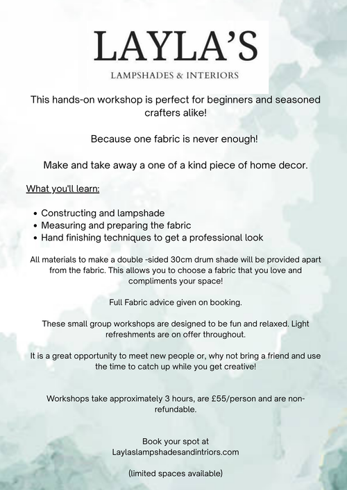 Double-Sided Lampshade Making Workshop -10/10/2026 @10am - King Street Halls, Kirkwall, KW15 1JF (Copy)