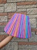 Handmade Rainbow Yarn Striped Empire Lampshade