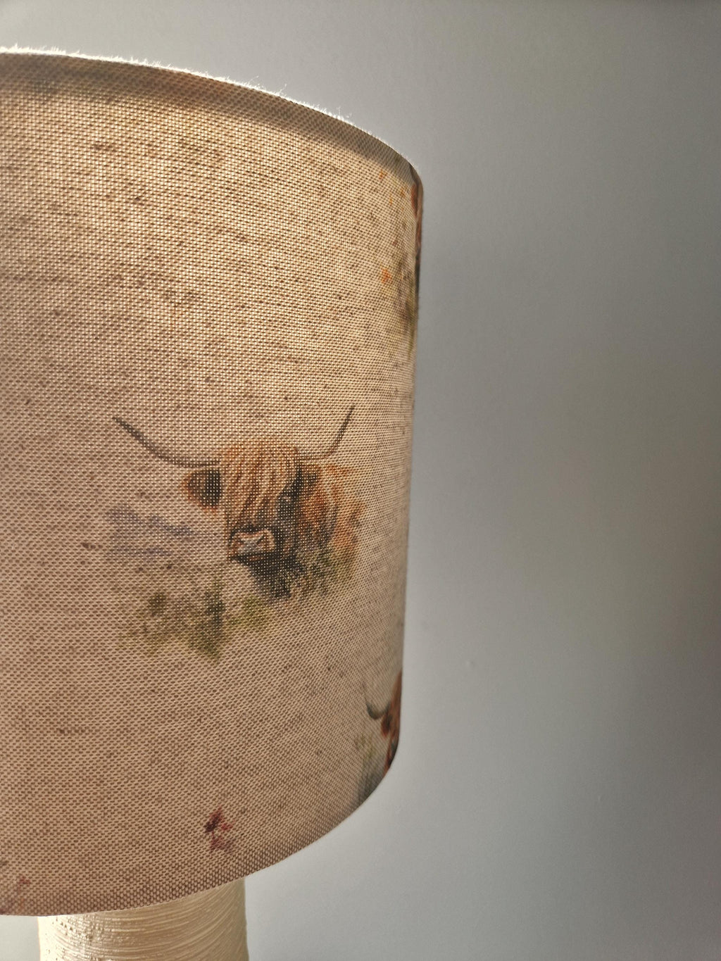 Handmade Highland Cow Linen Lampshade