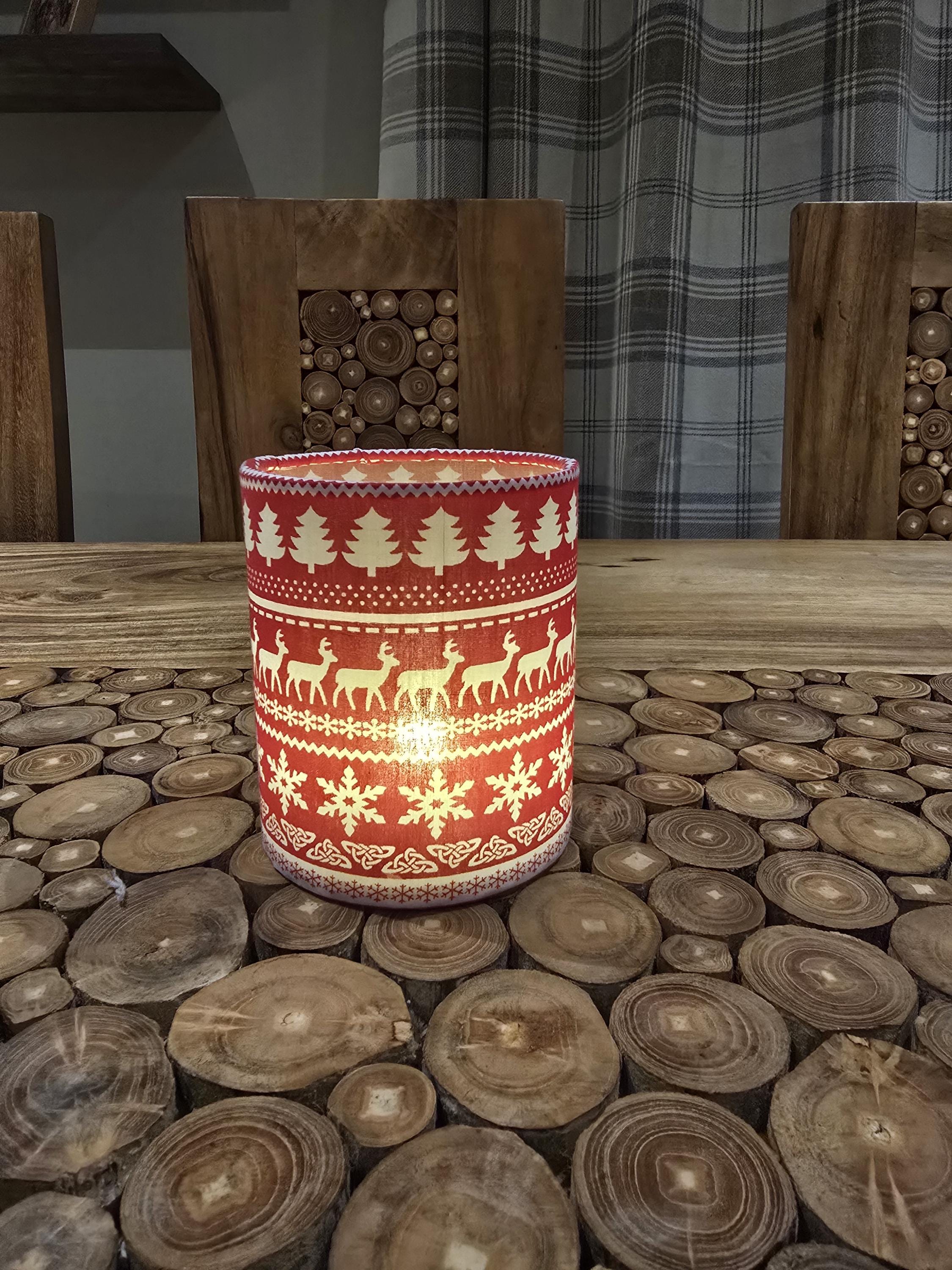 Christmas Lantern Tea Light Holder | Battery Operated Nordic