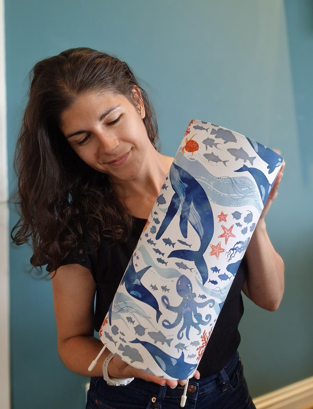 Handmade Under The Sea Lamp. Ocean Animals Nursery Theme Plug in Lamp