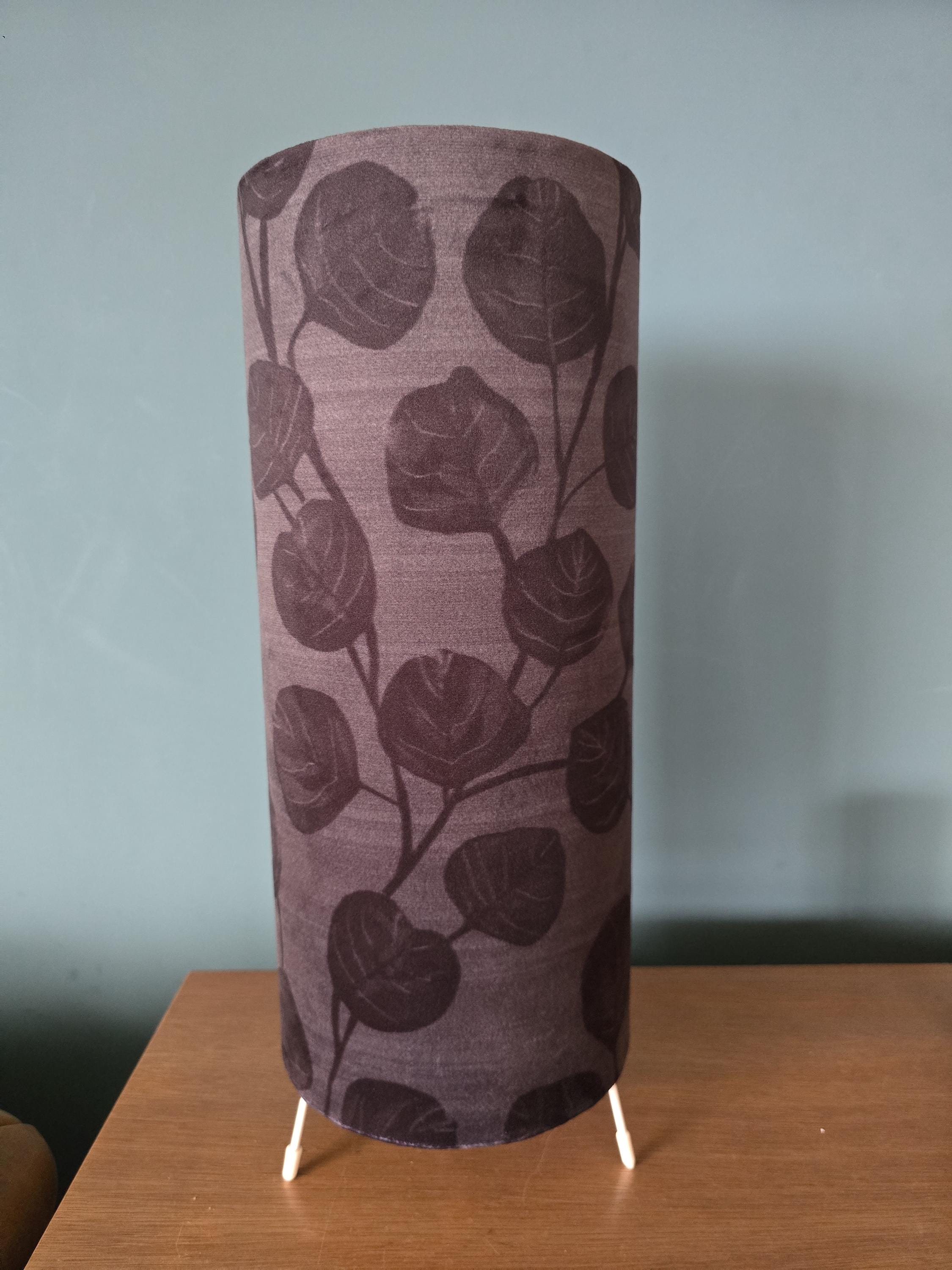 Black leaf Velvet tripod Lamp in Ursula's Vine by Linda Barker