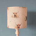 Handmade Highland Cow Linen Lampshade