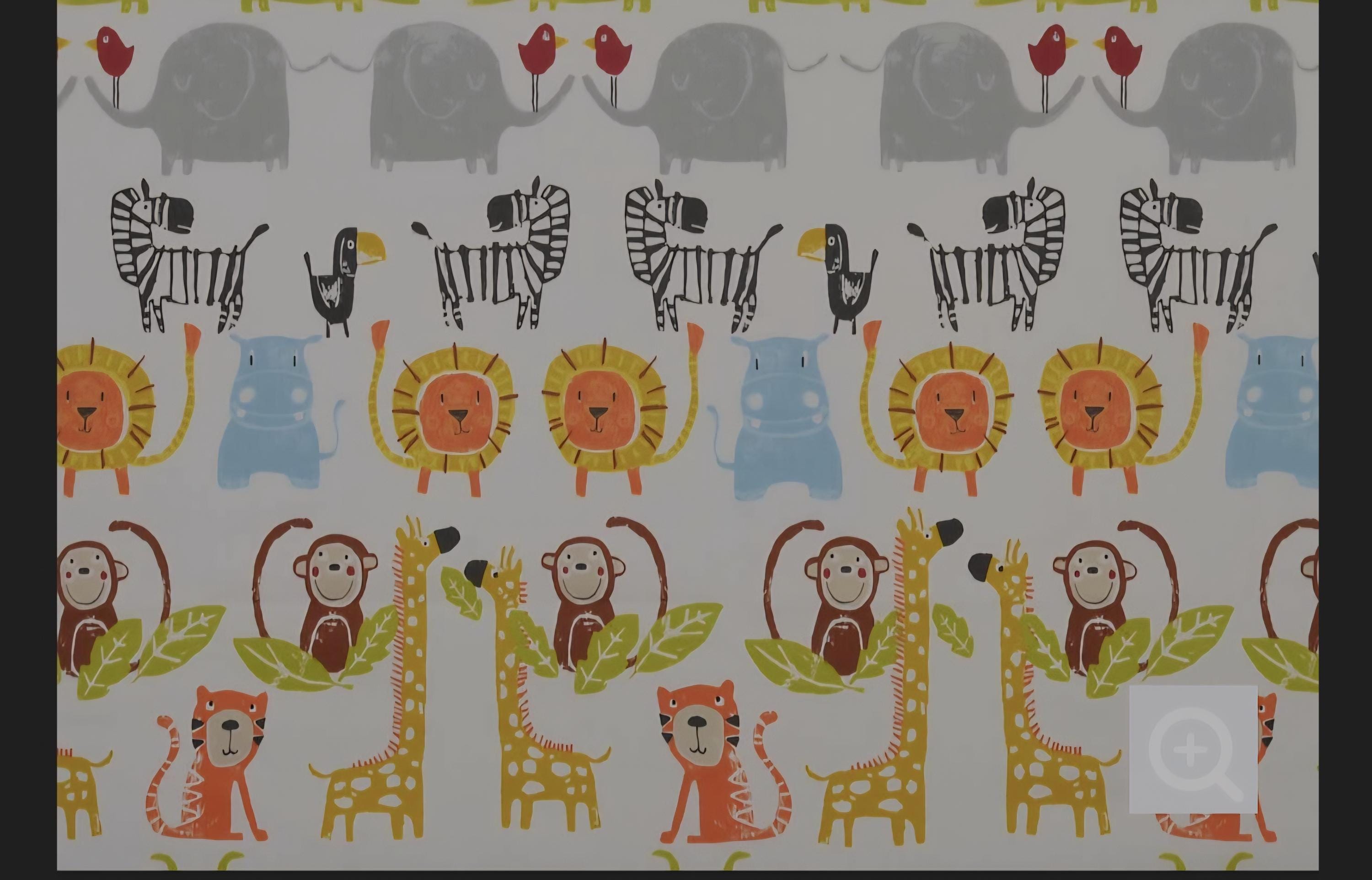 Handmade Animal Print Nightlight. Wireless Night Light with Dimmable Remote. Rechargeable Kids Bedside Lamp