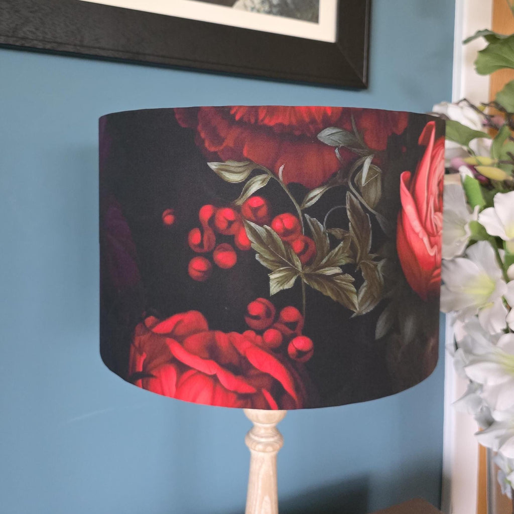 Handmade Life-like Floral Lampshade. Pink Peony Cosy lighting