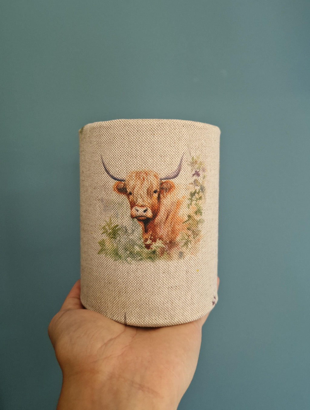 Handmade Highland Cow Linen Lampshade