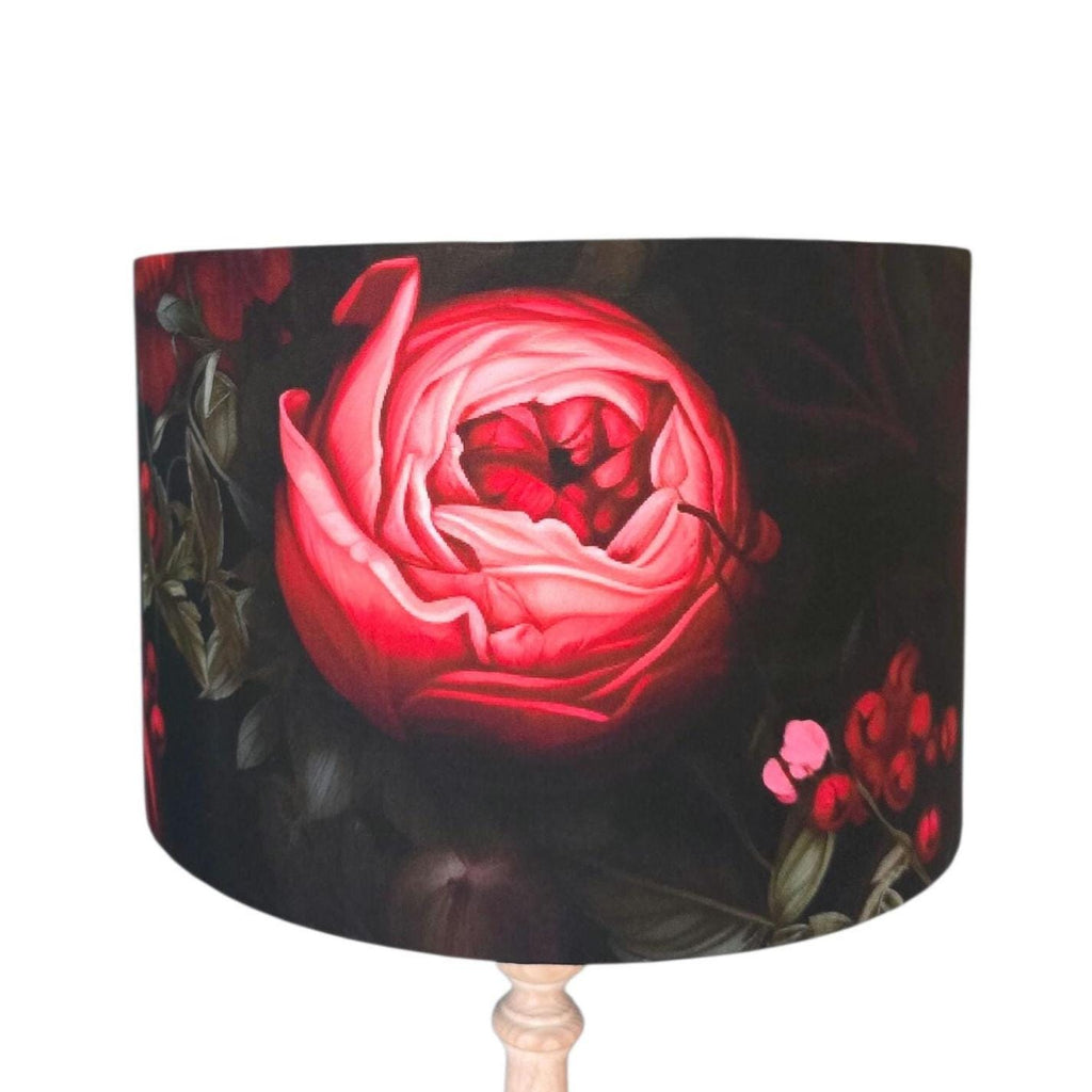 Handmade Life-like Floral Lampshade. Pink Peony Cosy lighting