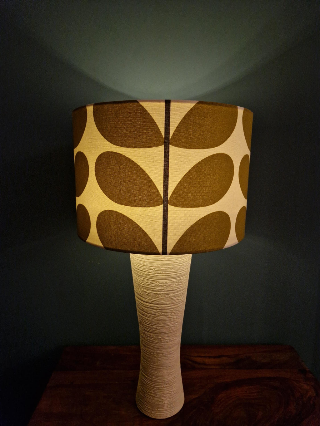 Orla Kiely Olive Green Giant Stem Drum Lampshade