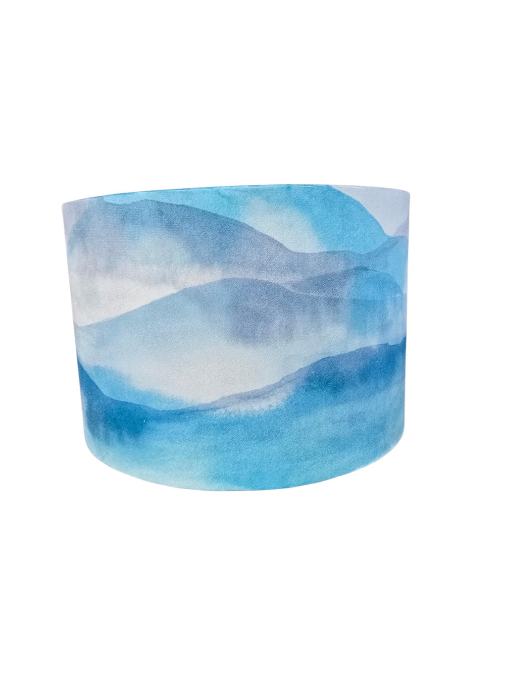 iLiv Double Sided Under the Sea Lampshade, Blue Velvet Marine Print Drum Shade