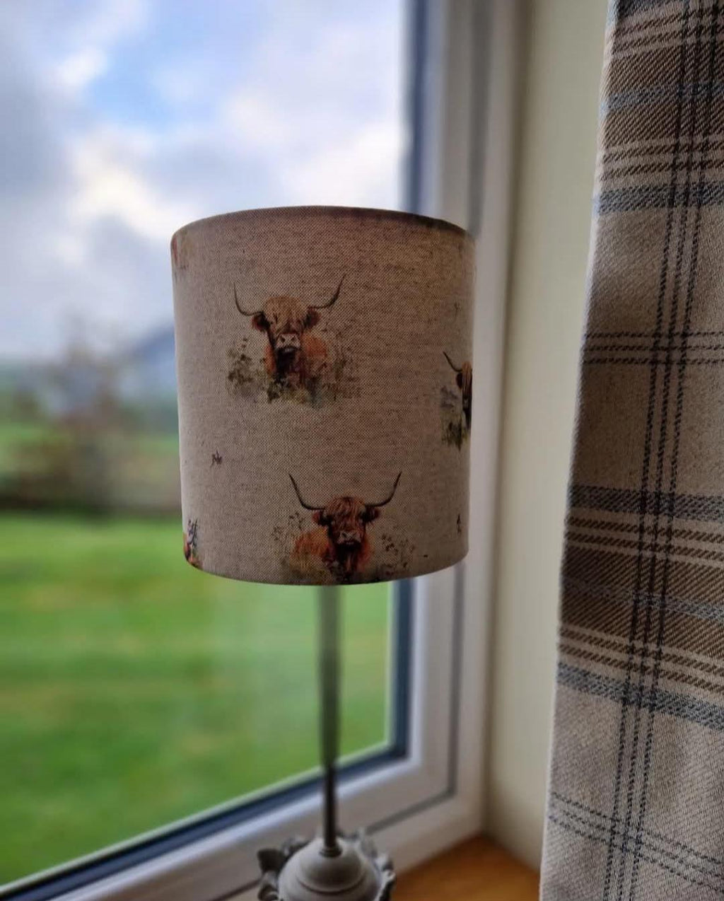 Handmade Highland Cow Linen Lampshade