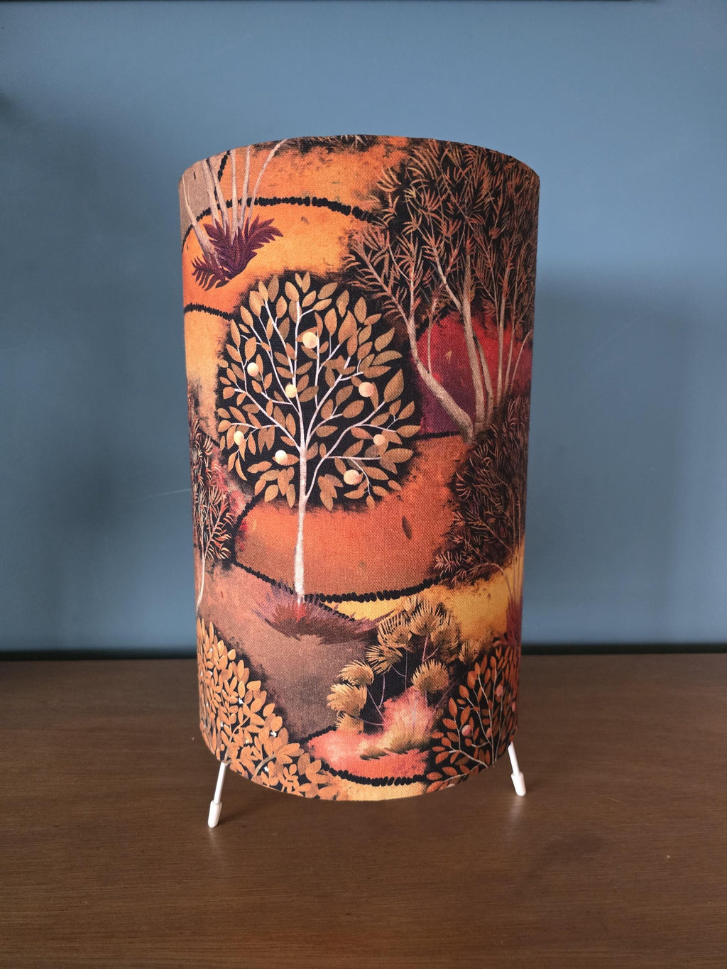 Handmade Autumn Forest Lamp with tripod base