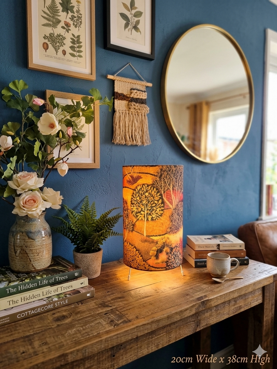 Handmade Autumn Forest Lamp with tripod base